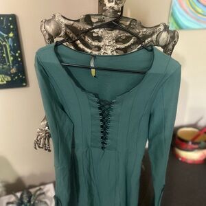 Finesse Blue Long Sleeve Sheath Dress